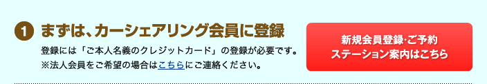 1.まずは、キャルレンタカー会員に登録